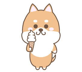 ソフトクリームをもついぬ