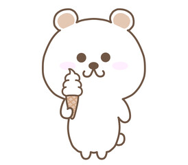 ソフトクリームをもつしろくま