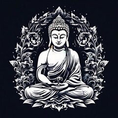 Buddha, attractive irregular shape, graceful, symmetrical, digital illustration