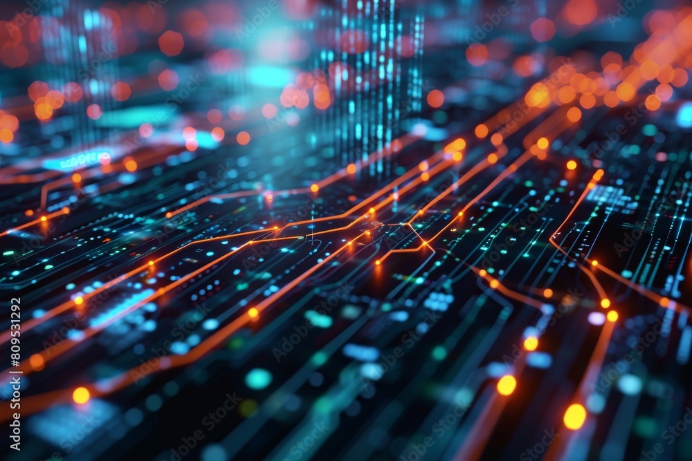 Poster data flow concept background, network security, wave of dots, and weave lines. abstract background f