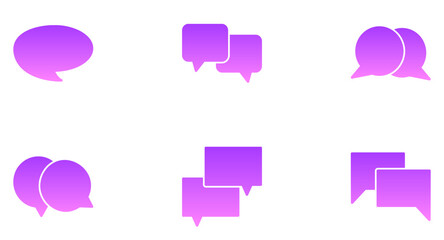 Speech Bubbles Glyph Gradient Icon pictogram symbol visual illustration Set