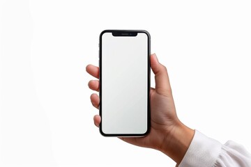 Blank Smartphone Mockup on Hand created with Generative AI