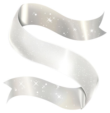 PNG Gradient Ribbon silver gliter white background illuminated celebration.