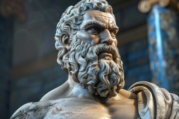 Abstract classic stoic ancient greek, roman sculpture. Portraying a style of historical stoicism with a cultural expression.