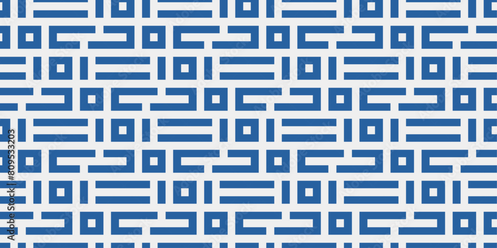 Aufkleber A labyrinthine pattern of squares and corridors. Vector blue maze, repeating pattern.