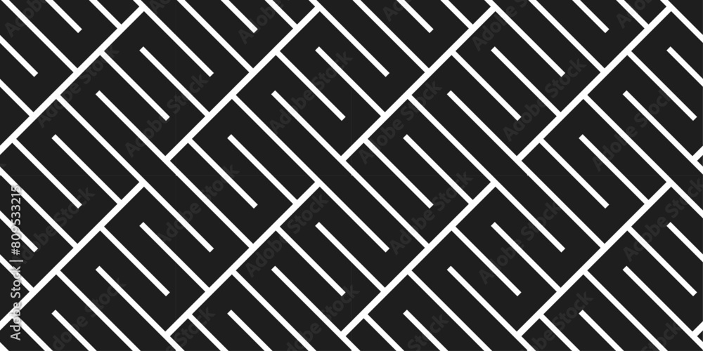 Poster black diagonal labyrinths. geometric and diagonal black pattern.