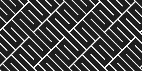 Black diagonal labyrinths. Geometric and diagonal black pattern.