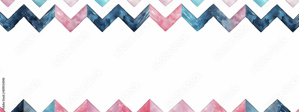 Poster chevron or zigzag pattern forming a frame around a blank space for symbol or text.