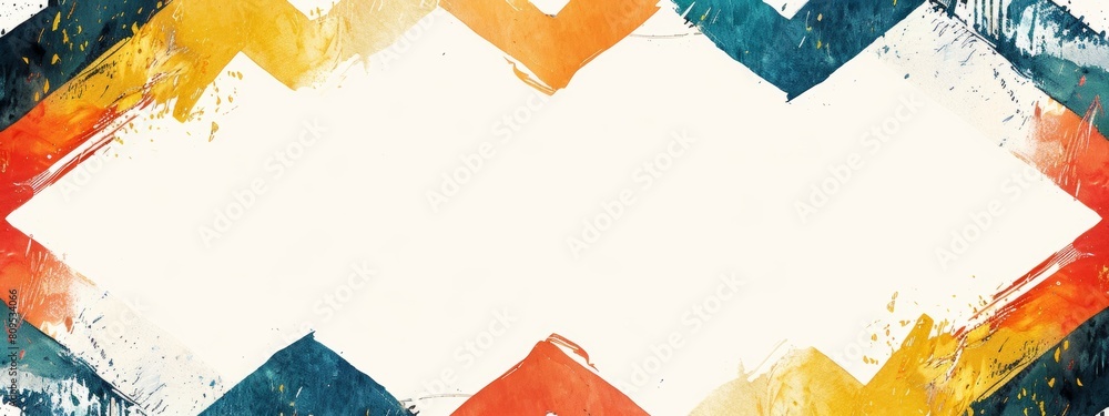 Poster chevron or zigzag pattern forming a frame around a blank space for symbol or text.