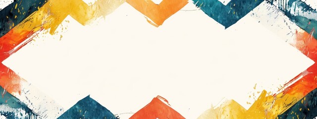 Chevron or zigzag pattern forming a frame around a blank space for symbol or text.