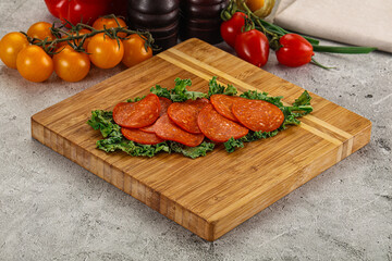 Spanish salami cured chorizo sausage