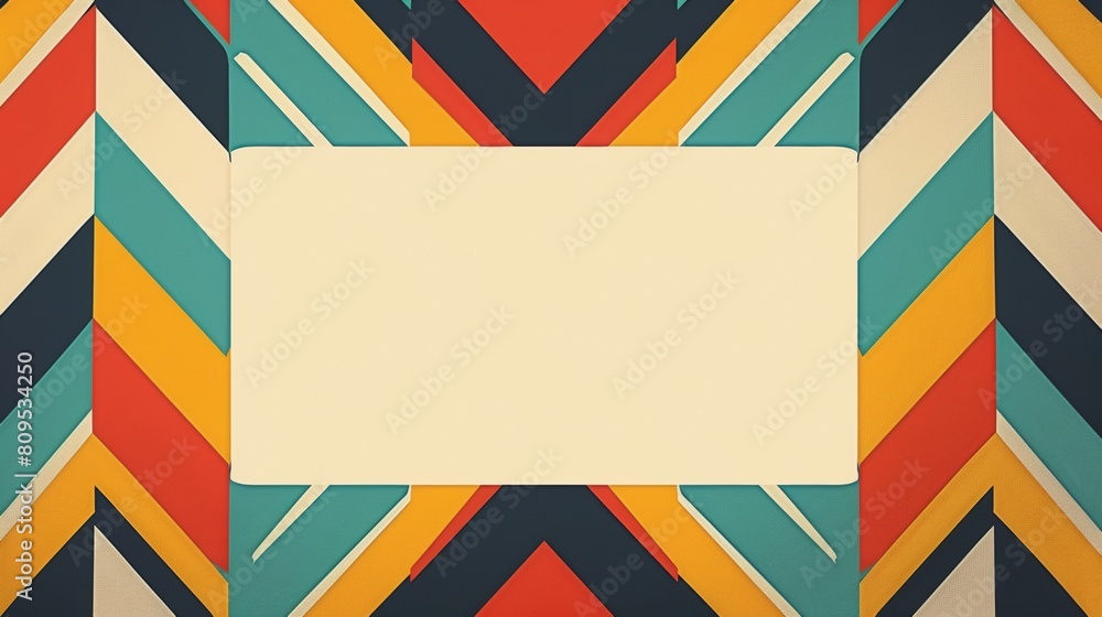 Poster chevron or zigzag pattern forming a frame around a blank space for symbol or text.