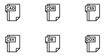 File Formats Line Icon pictogram symbol visual illustration Set