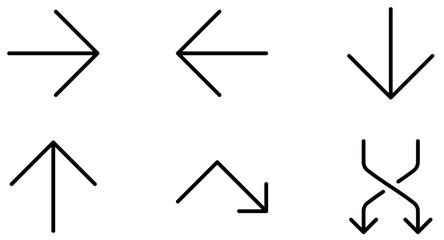 Arrow Line Icon pictogram symbol visual illustration Set