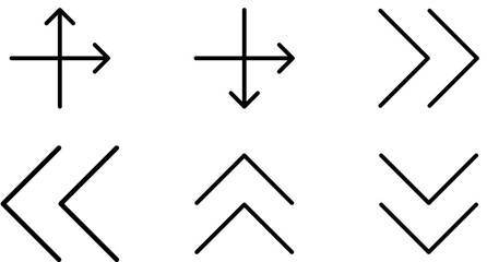 Arrow Line Icon pictogram symbol visual illustration Set