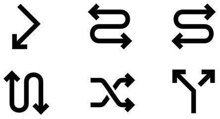 Arrow Glyph Icon pictogram symbol visual illustration Set