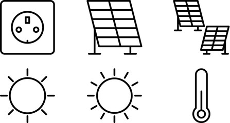 Energy Lin Icon pictogram symbol visual illustration Set