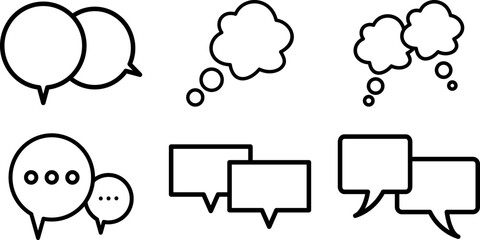 Speech Bubbles Line Icon pictogram symbol visual illustration Set