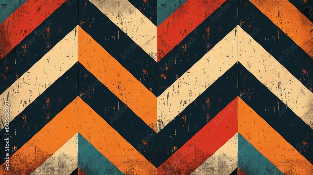 Poster chevron pattern, chevron or zigzag pattern forming
