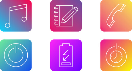 Phone and Tablet Line icon RC BG pictogram symbol visual illustration Set