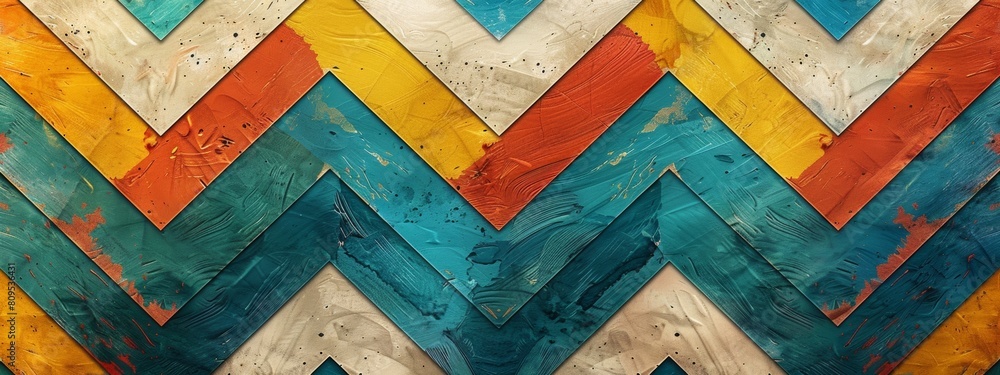 Poster chevron pattern, chevron or zigzag pattern forming