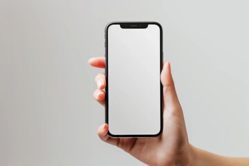 Blank Smartphone Mockup on Hand created with Generative AI