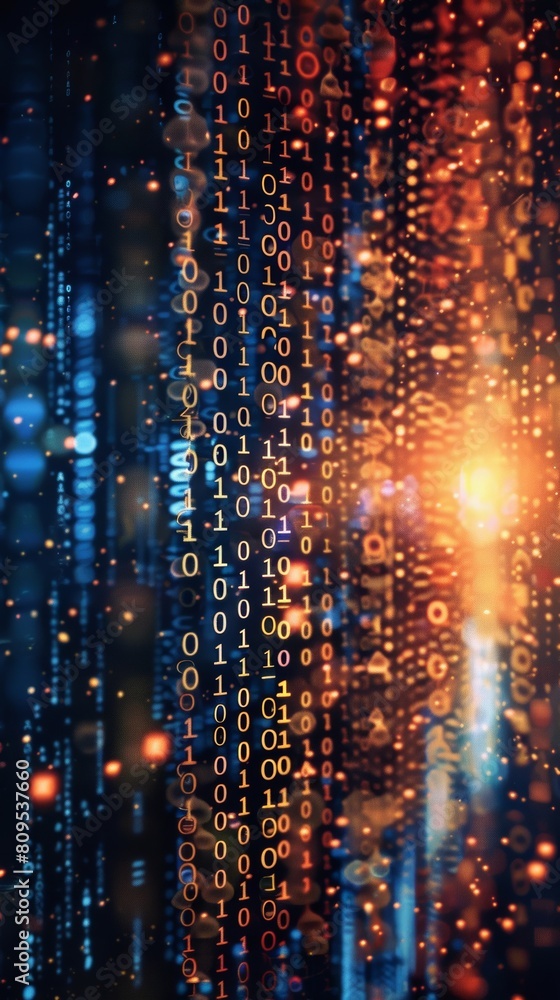 Poster digital data stream in cyberspace