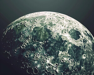 Detailed image of the moon's surface, captured through a high-powered telescope, showcasing its craters and textured highlands.