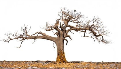 Fototapeta premium Isolated dead tree on white background