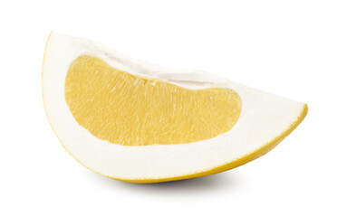 piece of pomelo fruit isolated on white background. clipping path