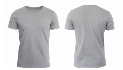  grey t-shirt front and back view. mockup