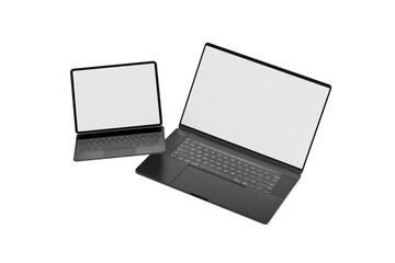 Blank laptop on light grey background