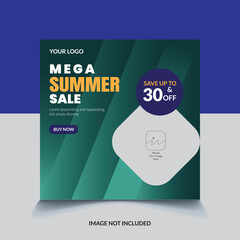 mega summer sale banner template