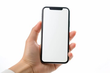 Blank Smartphone Mockup on Hand created with Generative AI