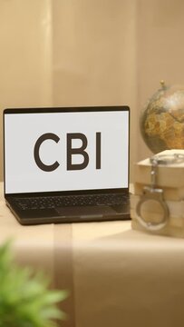 VERTICAL VIDEO OF CBI DISPLAYED IN LEGAL LAPTOP SCREEN