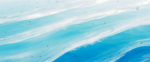 Obraz premium Calm underwater texture, abstract ocean wave art, perfect for spring and Mother’s Day travel designs. Pastel impasto paint