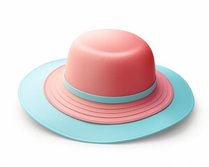 pink and blue color sun hat.