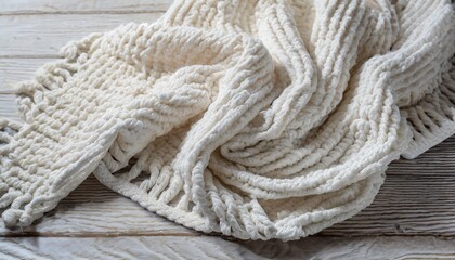 knitted crumpled towel with large weave close-up