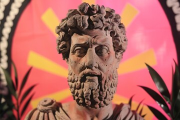 Abstract classic stoic ancient greek, roman sculpture. Portraying a style of historical stoicism with a cultural expression.