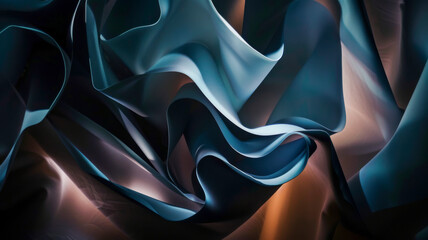 Abstract forms emerging from darkness, super realistic