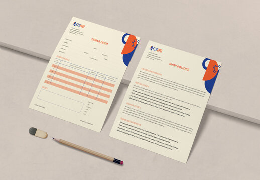 Order Form With Shop Policies