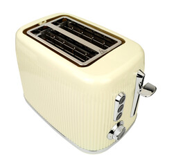 Cream coloured two slot pop up electric toaster with chrome detail