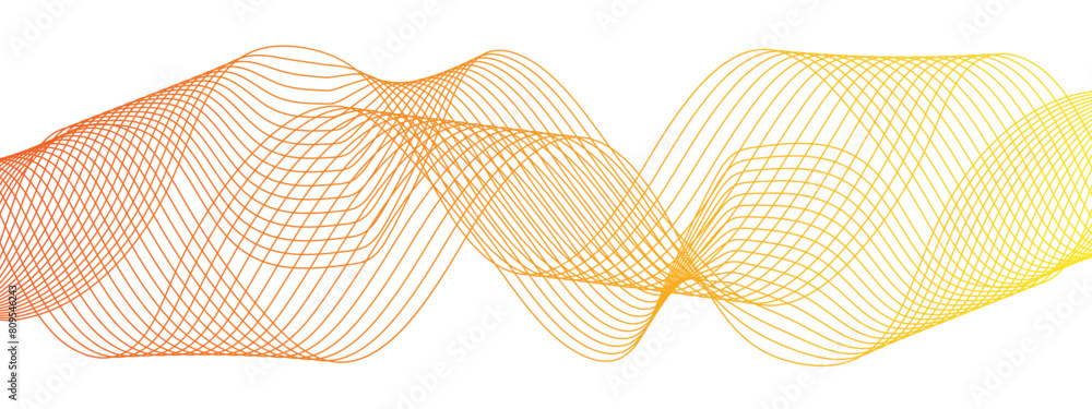 Leinwandbilder Abstract colorful modern stream wave line transparent background. Business curve lines in transparent background. Curved wavy lines tech futuristic motion background.