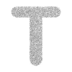 Silver Glitter 3d Font Uppercase . Silver Glitter Letter T