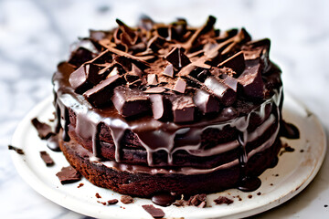 chocolate cake on a plate