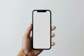 Blank Smartphone Mockup on Hand created with Generative AI