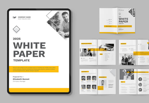 White Paper Brochure Template Layout