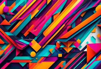 illustration, vibrant geometric abstract backgrounds colors, shapes, colorful, patterns, design, sleek, lines, modern, sharp, angles, vivid, hues, graphical, elements