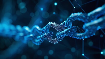 Futuristic blockchain interface display with global map - Decentralized network and cryptocurrency concept for business and finance