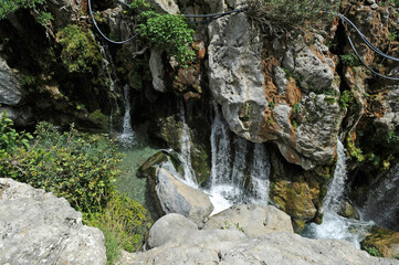 Les chutes d'eau des gorges de la Kourtaliotis près de Preveli en Crète